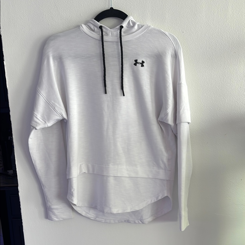 Under Armour White Pullover with Black Accents